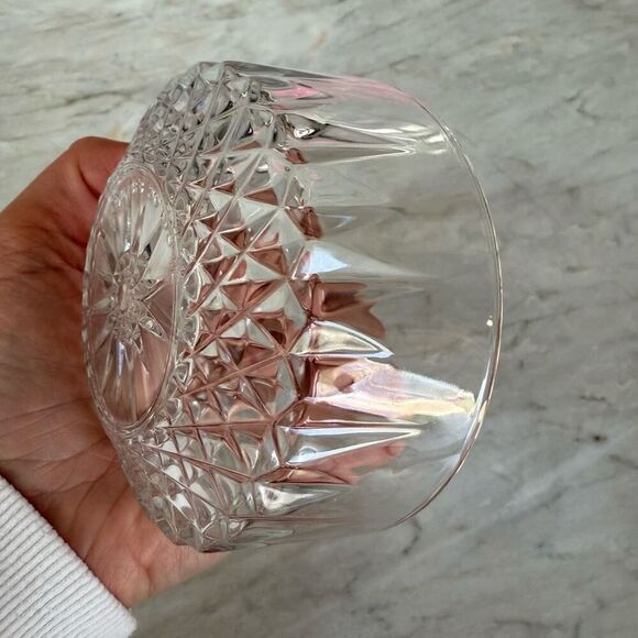 Arcoroc Arcopal France Diamond Star Clear Glass Small Berry Dessert 4 Bowls - Picture 8 of 9